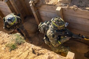 Future Ukrainian commanders improving trench assault skills in UK training