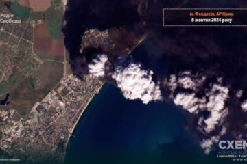 Satellite captures aftermath of AFU strike on oil terminal in Feodosia