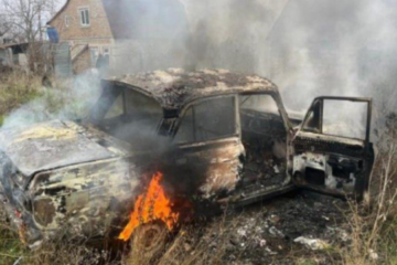 Enemy drone hits car in community near Zaporizhzhia