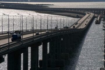 Storm damages barriers against sea drones near Crimean Bridge – social media