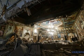 UOC-MP Cathedral damaged by blast wave in Zaporizhzhia