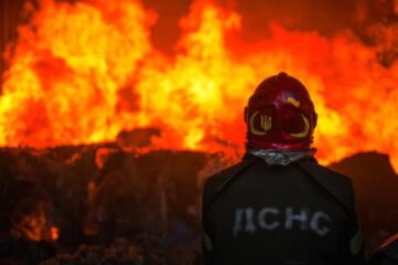 Russian drone crash sparks fire at furniture factory in Cherkasy