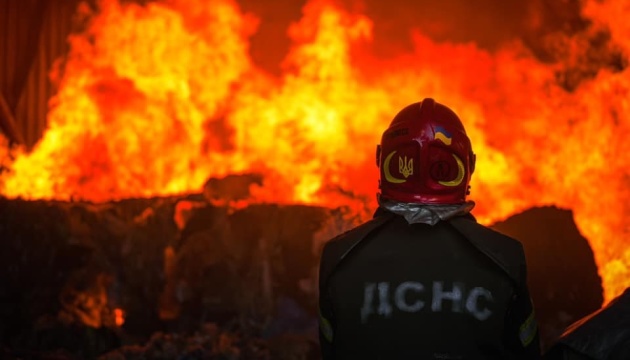 Russian drone crash sparks fire at furniture factory in Cherkasy