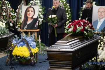 Farewell ceremony held in Kyiv for Ukrinform journalist Tetiana Kulyk and her husband, surgeon Pavlo Ivanchov