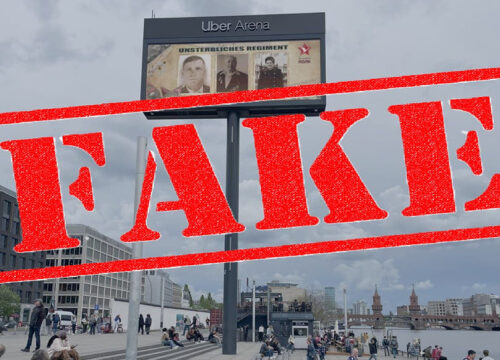 Russian propaganda fabricates video of ‘Immortal Regiment’ broadcast on Berlin billboards