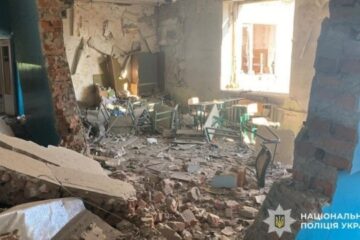 Russian drone strike damages school in Chernihiv region