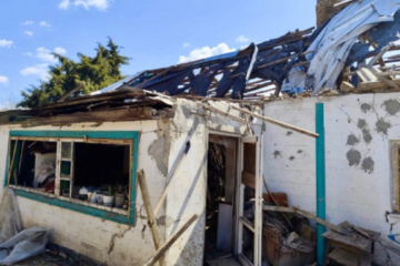 Russian artillery attack on Huliaypole destroys houses