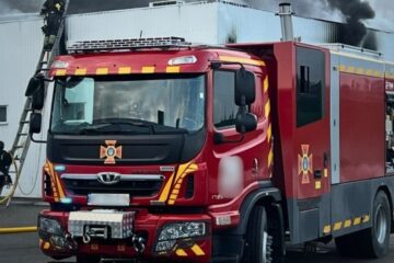 Rescuers show aftermath of massive drone attack on Kyiv region, firefighting efforts ongoing