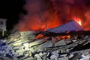Large-scale drone attack destroys enterprise building, damages homes and power lines in Poltava region