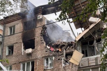 Residential buildings, infrastructure facility damaged in Mykolaiv due to drone attack
