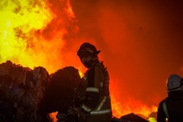 UAV debris hits non-residential building in Solomianskyi, causes fire, one dead