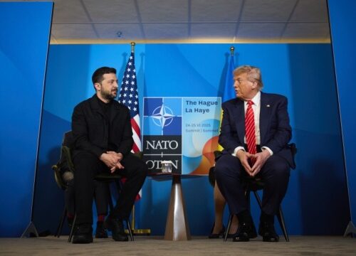 Russian propaganda spreads fake story about Zelensky’s suit at Hague summit