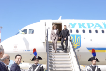 President Zelensky arrives in Italy