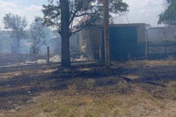 Russian shelling damages residential homes in Dudchany, Kherson region