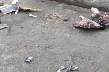 In Solomianskyi district of Kyiv, Russian drone falls on road