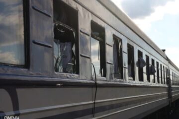 Russian drone strike hits Sumy railway station, damages passenger train