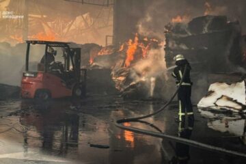 Fire at industrial facility in Bila Tserkva rages for over 24 hours after Russian strike