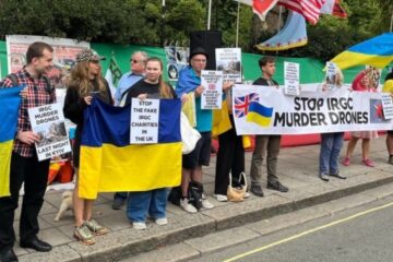 Activists picket Iranian embassy in London over three years of Shahed terror on Ukrainian cities