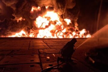 Drone attack sparks fire at energy facility in Odesa region, one injured