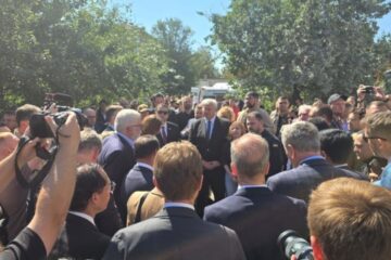 Heads of 55 diplomatic missions visit Kyiv building destroyed by Russian strike